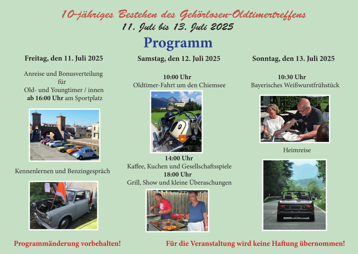 Zehnjähriges Bestehen des Gehörlosen-Oldtimertreffen